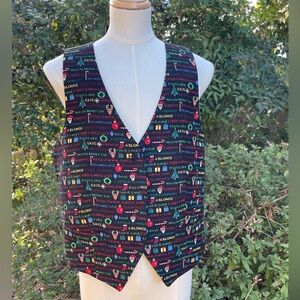 ❤️💚Nicole Miller 100% Silk Christmas Vest - size S❤️💚